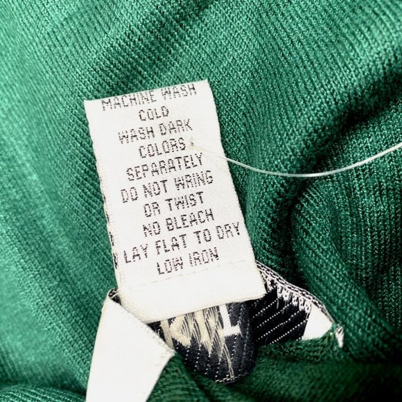 Vintage KIKIT Solid Teal Pullover V-Neck Long Sleeves Sweater Size M - New WT - Picture 6 of 6